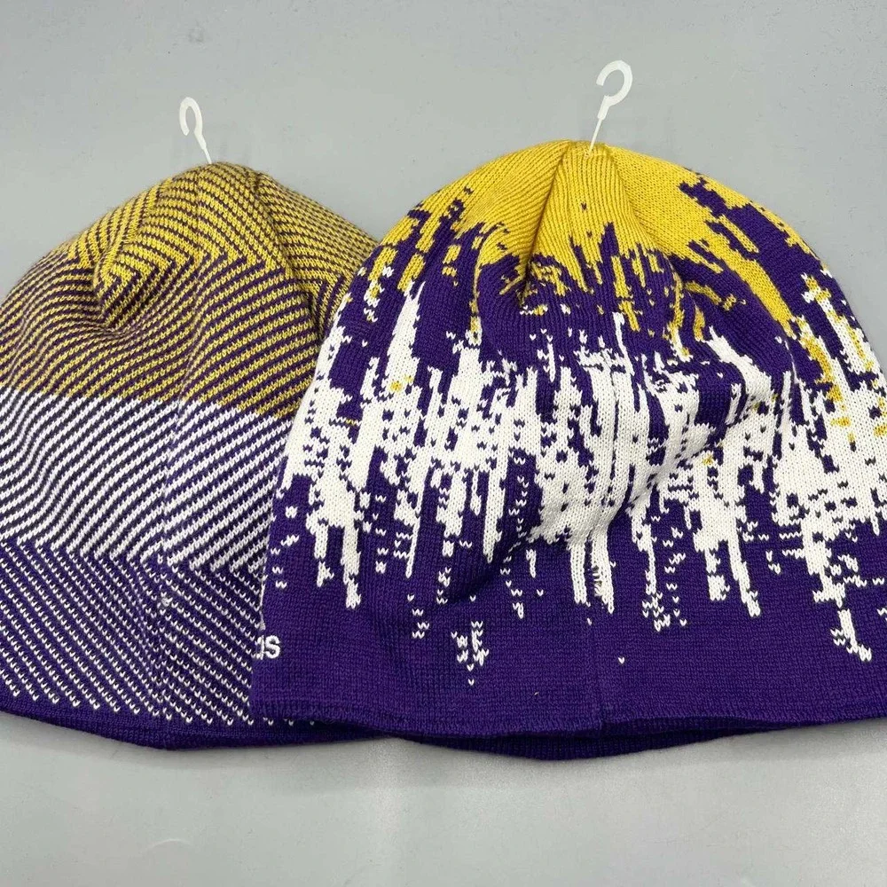 Lot of‎ 2 Orlando City Hat Youth Purple Yellow Adidas MLS Beanie Cap New